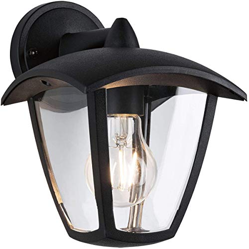 CGC Black Outdoor Outside Lights Traditional Contemporary Waterproof Lampholder Weatherproof Porch Patio Door Wall Terrace Garden (Downlight)