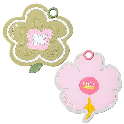 2PCS Flower Shaped Silicone Bathtub Drain Cover, Flat Drain Plug for Kitchen, Bathtub and Laundry, Toddler Bath Essentials, Kids Bathtub Accessories Bathroom Accessories (Pink/Green)