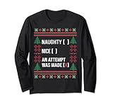 Photo Gallery ugly christmas maglione divertente naughty nice list casella di controllo maglia a manica Photo Gallery ugly christmas maglione divertente naughty nice list casella di controllo maglia a manica