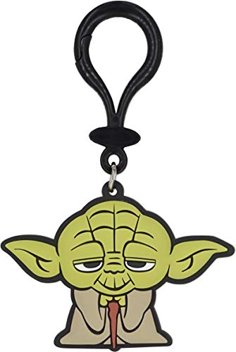 Llavero de Yoda Star Wars de PVC flexible original con gancho para colgar en mochilas
