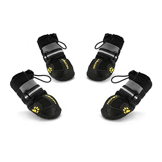 Hcpet Zapatos Perro, 4 Pcs Zapatos Antideslizantes para Perros con Resistente al Desgaste, Banda Interior Antideslizante y elástica Resistente para Mediano y Grandes Perros (6#)