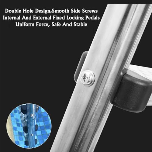Escalera para piscina con barandales y 3 peldaños de acero inoxidable miniatura 6