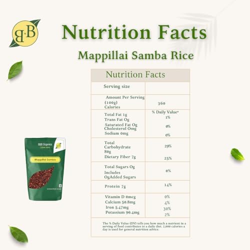 B&B Organics Handpounded Mappilai samba rice (3kg)/ Traditional Rice variety/
