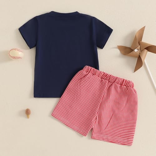 Toddler Baby Boy Summer Clothes Golf Embroidery Short Sleeve T shirt Plaid Shorts Set Golf Baby Outfit4