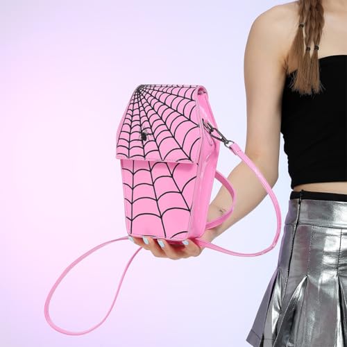 Gothic Coffin Shape Crossbody Bag for Women, Novelty Gothic Crossbody Purse Halloween Trick or Treat Purses4