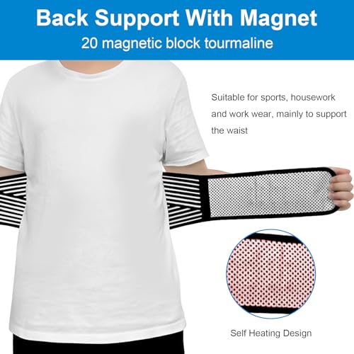 Kkaffe Back Support With Magnet, Tourmaline Magnetic Back Braces For Lower Back Pain Relief thumb #2