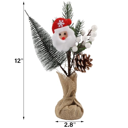 winemana-6-Pcs-Small-Christmas-Tree-Table-Decorations-Indoor-Mini-Artificial-Trees-Plants-with-Pine-Cones-Santa-Snowman-for-Tabletop-Centerpiece-Office-Home-Kitchen-Xmas-Holiday-Decor winemana 6 Pcs Small Christmas Tree Table Decorations Indoor Mini Artificial Trees Plants with Pine Cones Santa Snowman for Tabletop Centerpiece Office Home Kitchen Xmas Holiday Decor