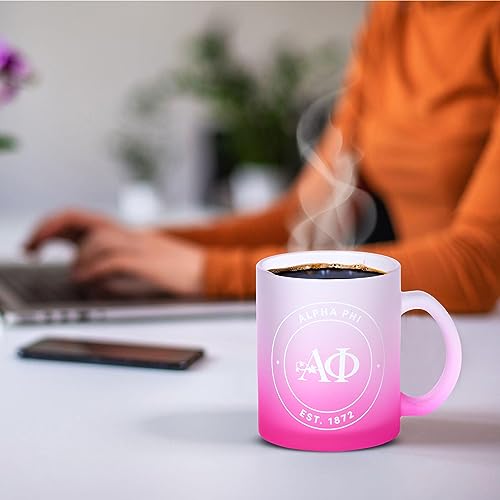 Taza Gamma Phi Beta de vidrio con diseño Ombre miniatura 4