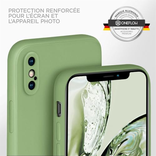 Coque silicone vert mat OneFlow avec double couche et bords surélevés - 4