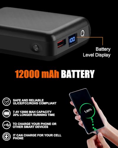 Miniatura 5 de Brimekey Chaqueta Calefactable Para Hombre Con Batería De 7.4v 12000mah, Chaqueta De Invierno Con Capucha Y Mangas Calefactables