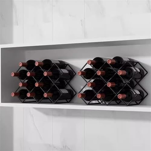 Rangement domestique bouteilles stable casier à vin losange or pour cuisine - 6