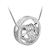 TOPSTARONLINE Swarovski Elements Crystal Diamond Accent Heart Shape Round Circle Pendant Necklace