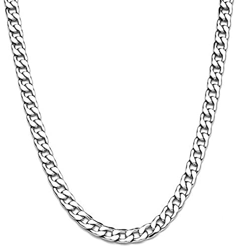 Trishakti Vision Stainless Steel Elegant Silver Necklace Chain for Men and Boys