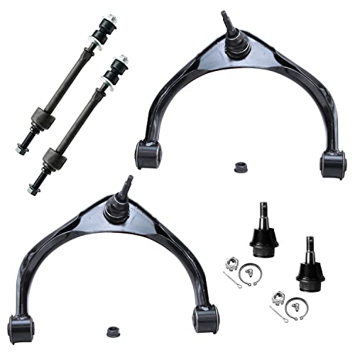 Image of Detroit Axle - 2WD Front End Suspension Kit for 2009-2012 Dodge Ram 1500, 2 Upper Control Arms w /Ball Joints 2 Lower Ball Joints 2 Sway Bar Links 2010 2011 Replacement - 6pc Set