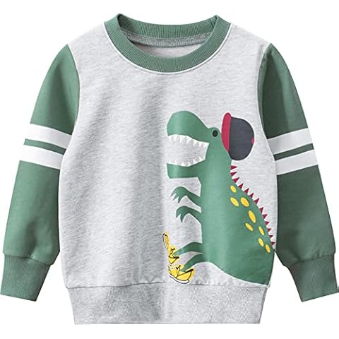 LXKA Dinosaur Jumpers Boys 4-5 Years Kids Sweatshirts Clothing Little Toddler Winter Tops Children Clothes Sleepwear 100% Cotton Long Sleeve T Shirts Cover