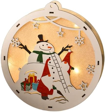 Wooden Christmas Ornaments DIY 3D Puzzle Kit, Pre-Printed Christmas Decoration Craft Kits, Hanging & Tabletop Xmas Creative Craft Activity (Star, Xmas Tree, House & Round Shapes