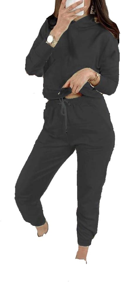 DivadamesWomen's Crop Hood Loungewear Set Ladies Tracksuit Hooded Set Relaxed wear Sizes UK 8-12
