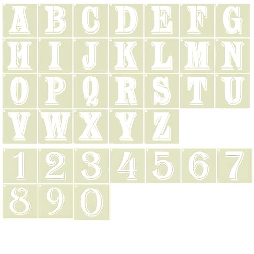 Amazon.co.jp: ステンシル シート アルファベット文字 数字 1-9 A-Z 再
