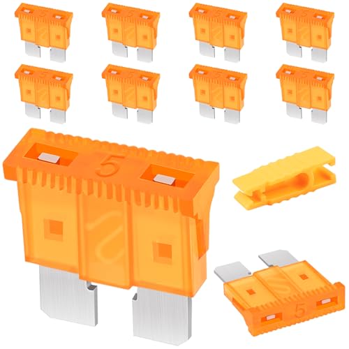 JatilEr 10 Piezas Fusibles 12v Estándar 5A con Extractor para Coche/Camper/Camión/Moto/Barco