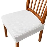 KNUIUYY Fundas Sillas de Comedor, Fundas Sillas Ajustables, Funda Protectoras para Silla Elasticas, Blanco Diseño Jacquard, Extraíbles y Lavables Cubiertas de la Silla para Comedor, Hotel, Fiesta