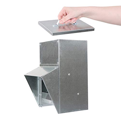 Rural365 11.5Lb Capacity Galvanized Chicken Feeder - Rat Proof Poultry Feeder With Lid Weatherproof Outdoor Coop Food Dispenser #TOP6