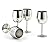 StainlessLUX 77374 4-piece Brilliant Stainless Steel Wine Glass Set / Wine Tasting Goblet Set - Quality Drinkware for Your Enjoyment