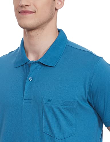 Image of Monte Carlo Mens S.Blue Plain Collar T-Shirt |22203401-167