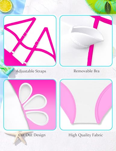 Image of Girls Swimsuit Adjustable Straps Cut Out One Piece Bathing Suit with Solid Color Cover Up Skirt Girls' Swimwear 5-16Y