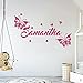 Custom Name Cute Butterflies - Baby Girl - Wall Decal Nursery for Home Bedroom Children(MM16) (Wide 42