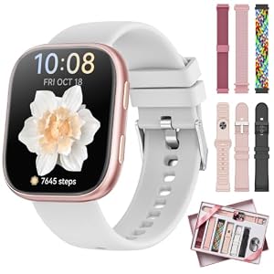 7 Armbänder & Geschenkbox Smartwatch Damen Herren, 1.83" HD Uhr damen mit Bluetooth-Anruf, Fitness Tracker, Pulsmesser, Schlafmonitor, Schrittzähler, IP68 Wasserdicht, 110+ Sportmodi für iOS Android
