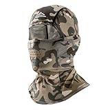 [ZVCXOE] フェイスカバー 冷感 メンズ バラクラバ 迷彩 uvカット タクティカル マスク 息苦しくない 通気性 薄手 伸縮性 吸汗速乾 自転車 ランニング ジョギング スポーツ 登山 釣り 夏用 グリーン迷彩