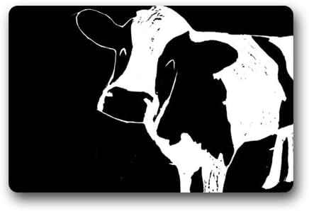 Door Mat Abstract Black and White Milk Cow Art Funny Animal Doormat Rug Indoor/Outdoor/Front Door/Bathroom Mats Floor Mat 23.6inch X 15.7inch