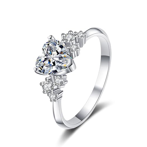 Bague moissanite 1ct StarGems anti-ternissement en argent platine