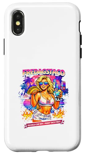 Fredagstaco Viking Design Valhala Can Wait Friday Taco �X�}�z�P�[�X iPhone X/XS �p