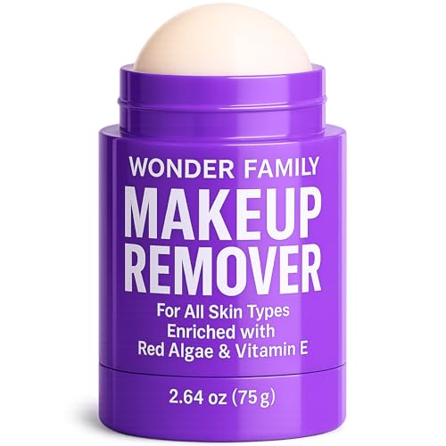 WONDER FAMILY Cleansing Makeup Remover Balm – Travel Size Face Wash for Sensitive Skin, Facial Cleanser, Eye Makeup Eraser – Gentle Make Up Melting Cleanser & Waterproof Mascara Remover