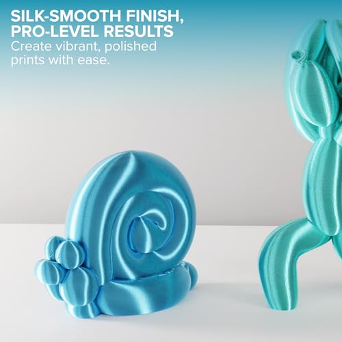 Image of Polymaker Panchroma Silk PLA Filament 1.75mm 1kg, Shiny Light Blue, New and Improved Formula, Better Strength, Printing Speed and Clog-Free. Works in Most FDM and Multicolor 3D Printers.
