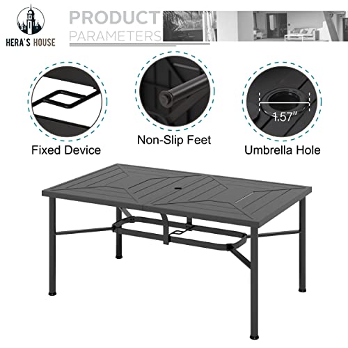 Hera's House 7 Pieces Patio Dining Set, Outdoor Furniture Set For 6, 6 X Textilene Swivel Dining Chair, 1 X Rectangular Metal Dining Table, All Weather Resistant For Lawn Garden Backyard Deck #TOP4