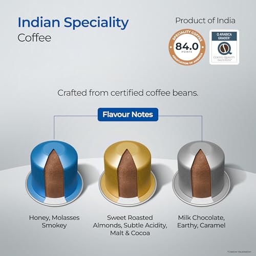 Image of ATLANTIS JAZZ Coffee Capsule Machine with Assorted Coffee Capsules Pods | Integrated Milk Dispensing | One-Touch Cappuccino, Latte, Espresso & Americano | Compatible with Nespresso