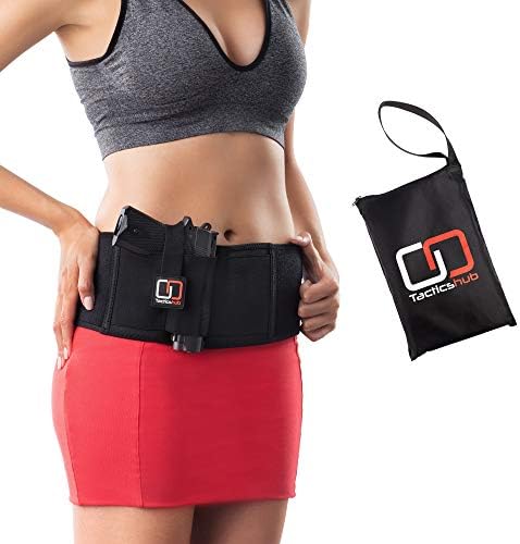 Tacticshub Belly Band Holster for Concealed Carry – Gun Holster for Women and Men That fits Glock, Smith Wesson, Taurus, Ruger, and More - Waistband Holster for Pistols and Revolvers - XS, S, M, L