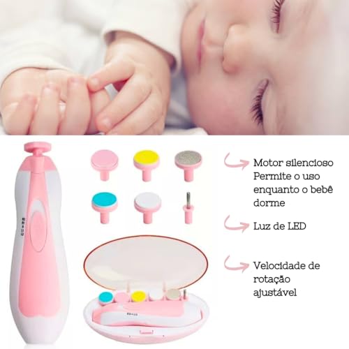 Cortador De Unha Bebê Kit Lixa Elétrica De Unha Bebe Recém Nascido Infantil Adulto Estojo Aparador T