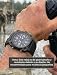 Imagen de MIAROZ Reloj táctico para hombre Reloj de pulsera: movimiento doble esfera negra resistente al agua