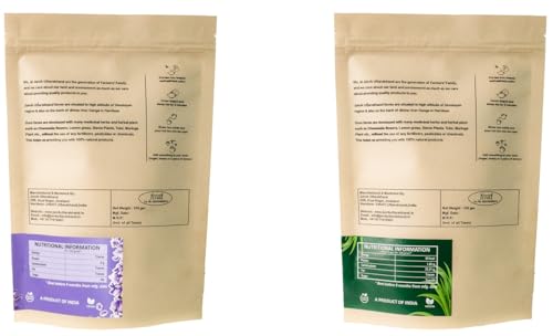 Image of Jaivik Uttarakhand - Lavender Flower Buds, Lemongrass Tea (100g each), Unique Blend Crafted Loose Leaf For Chai Lovers Across India, Combo (Pack Of 2)