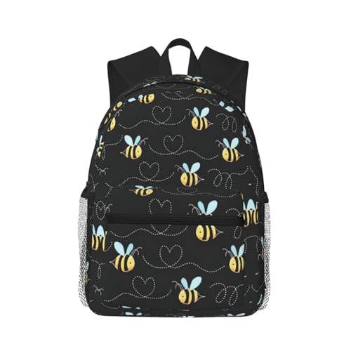 Bee Flying - Mochila de viaje elegante, ligera, antiagua, para la universidad, negocios, trabajo, Negro -, Talla única