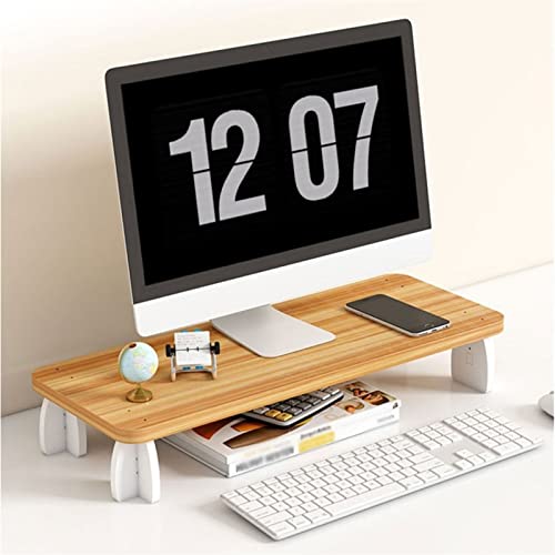 Soporte para CPU, soporte de procesador de madera para PC, elevador para monitor, contenedor de host para PC, estante multifuncional para escritorio, oficina en casa miniatura 7