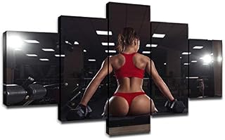 Muscular Training with Dumbbells Pictures for Wall Pop Art Paintings Sport Fitness Girl