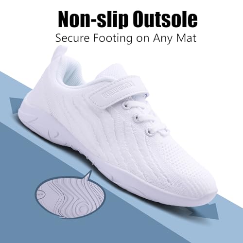 Image of Girls White Cheerleading Shoes Lightweight Competition Tennis Shoes Women Hip Hop Gymnastics Dance Sneakers