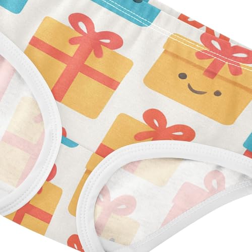 Wrapped Presents Pattern Girls' Soft Triangle Panties Organic Underpants for Toddler in Sizes 2T,3T, 4T, 5T, 6Y and 8Y4