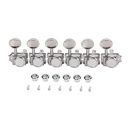 VANZACK 6Pcs Right Side Locking Tuning Pegs for Electric Guitar Durable Nickel Machine Heads Compatible with Various Guitar Models Enhanced Sound Quality Easy to Install