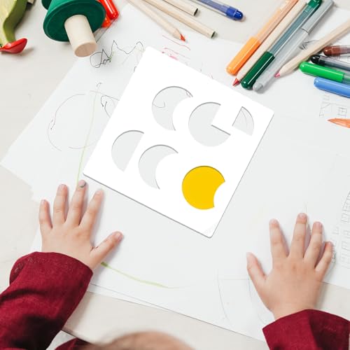 Plantillas de dibujo geométricas KJHBV de plástico PET color marfil para manualidades DIY 18 uds 4