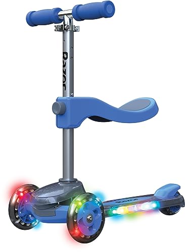 Razor Rollie DLX - Patinete Iluminado de 3 Ruedas para niños más pequeños, Opciones de conducción sentada y de pie
